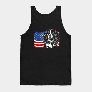 Proud Nederlandse Kooikerhondje American Flag patriotic dog Tank Top